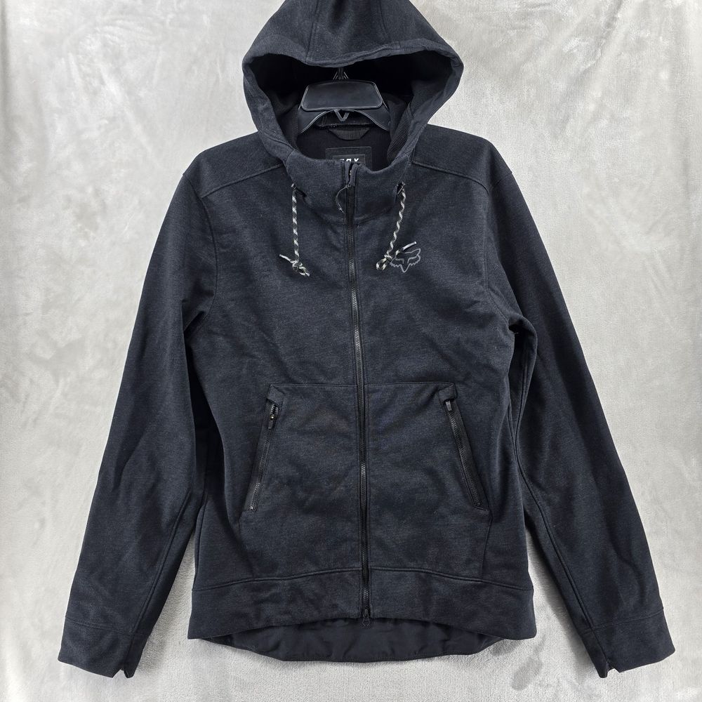 Fox Racing Ranger Fire Jacket Mens Medium Black Soft Shell Full Zip Hoodie